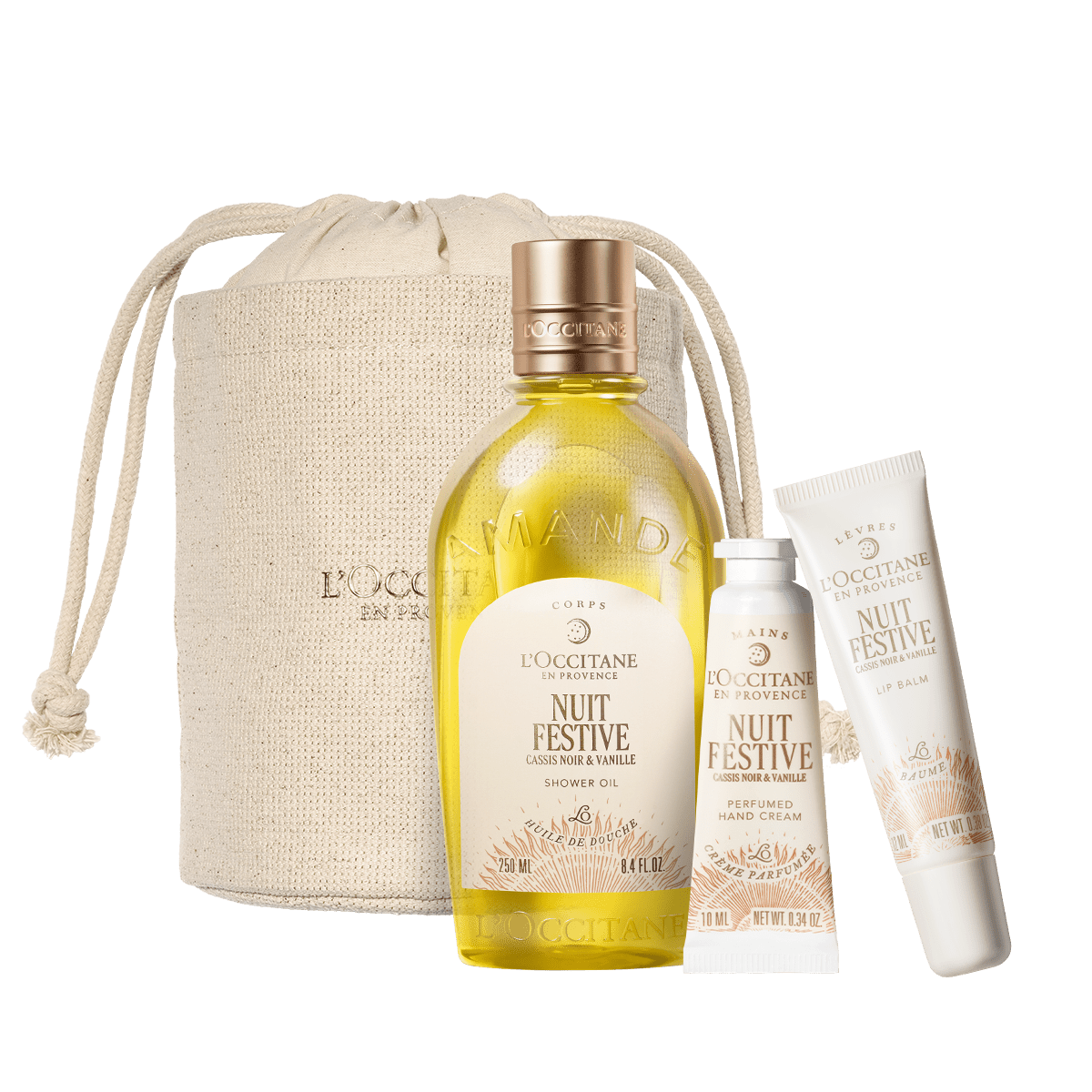 Dovanų rinkinys su kosmetine MIGDOLAIS DVELKIANČIOS KALĖDOS L'Occitane Lietuva
