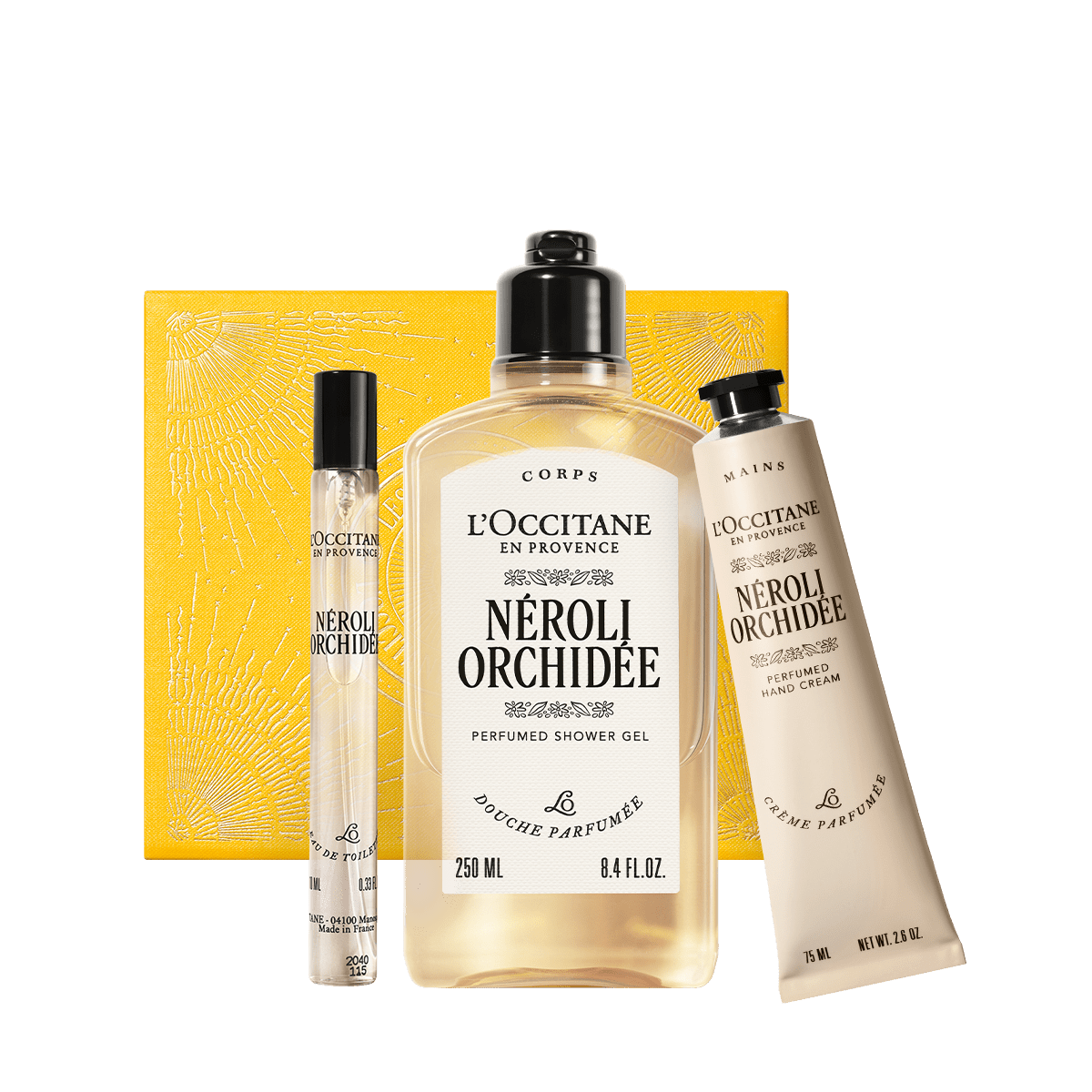 Kosmetikos rinkinys ŠVYTĖJIMO AKIMIRKA SU NEROLI ORCHIDEE kolekcija L'Occitane Lietuva