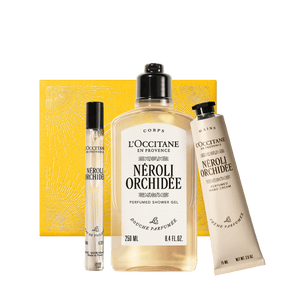 Kosmetikos rinkinys ŠVYTĖJIMO AKIMIRKA SU NEROLI ORCHIDEE kolekcija L'Occitane Lietuva