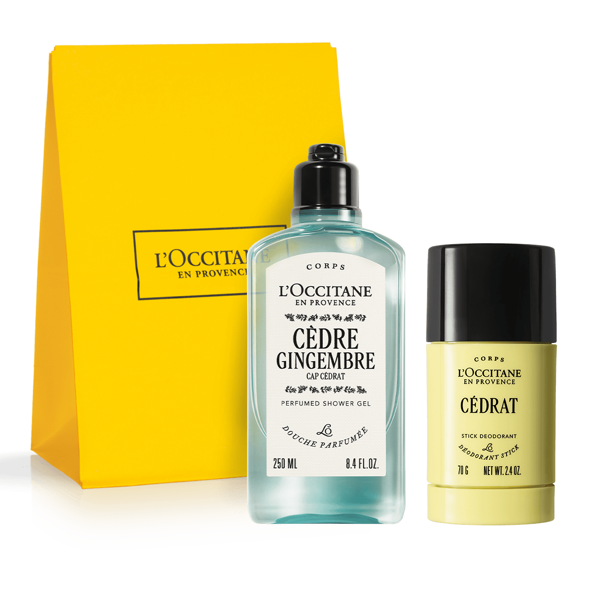 Pieštukinio dezodoranto ir dušo želės duetas su CEDRAT kolekcijos gaiva L'Occitane Lietuva